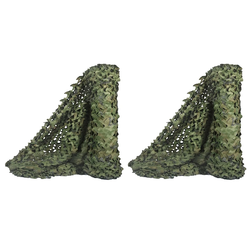 

2Pcs Hunting Camouflage Nets Woodland Camo Netting Blinds Great For Sunshade Camping Hunting Party Decoration - 5Mx2m & 3Mx2m