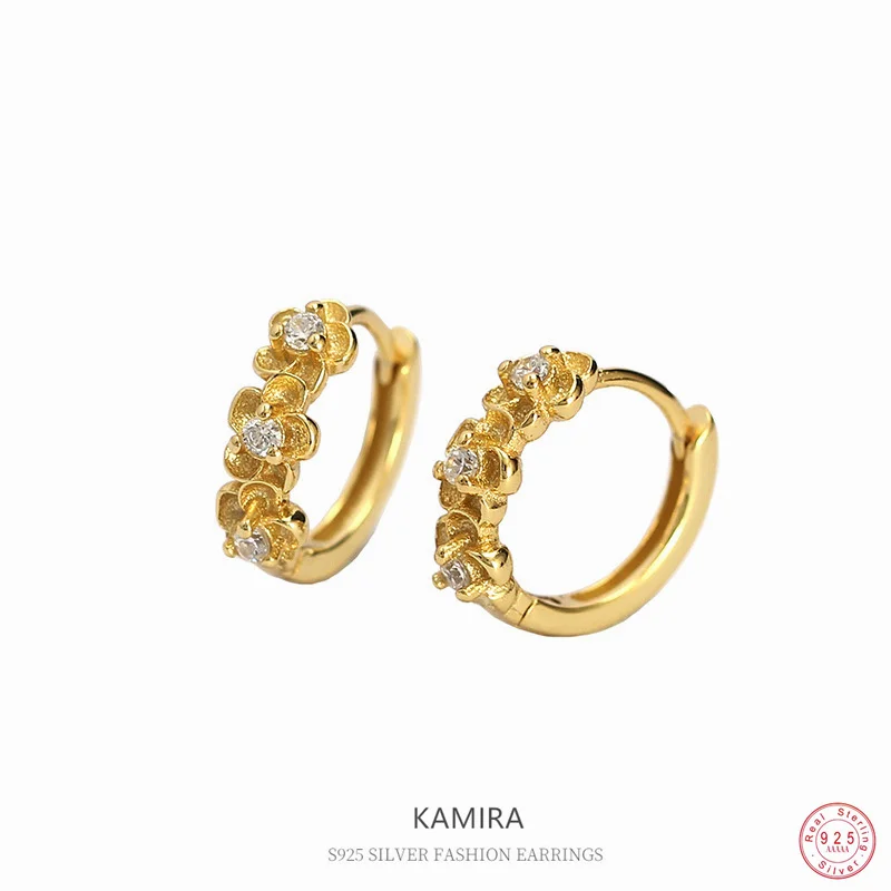 KAMIRA 925 Sterling Silver Elegant Delicate Charm Wedding Jewelry for Women Flower Zircon Hoop Earrings Banquet Anniversary Gift
KAMIRA 925 Sterling Silver Elegant Delicate Charm Wedding Jewelry for Women Flower Zircon Hoop Earrings Banquet Anniversary Gift