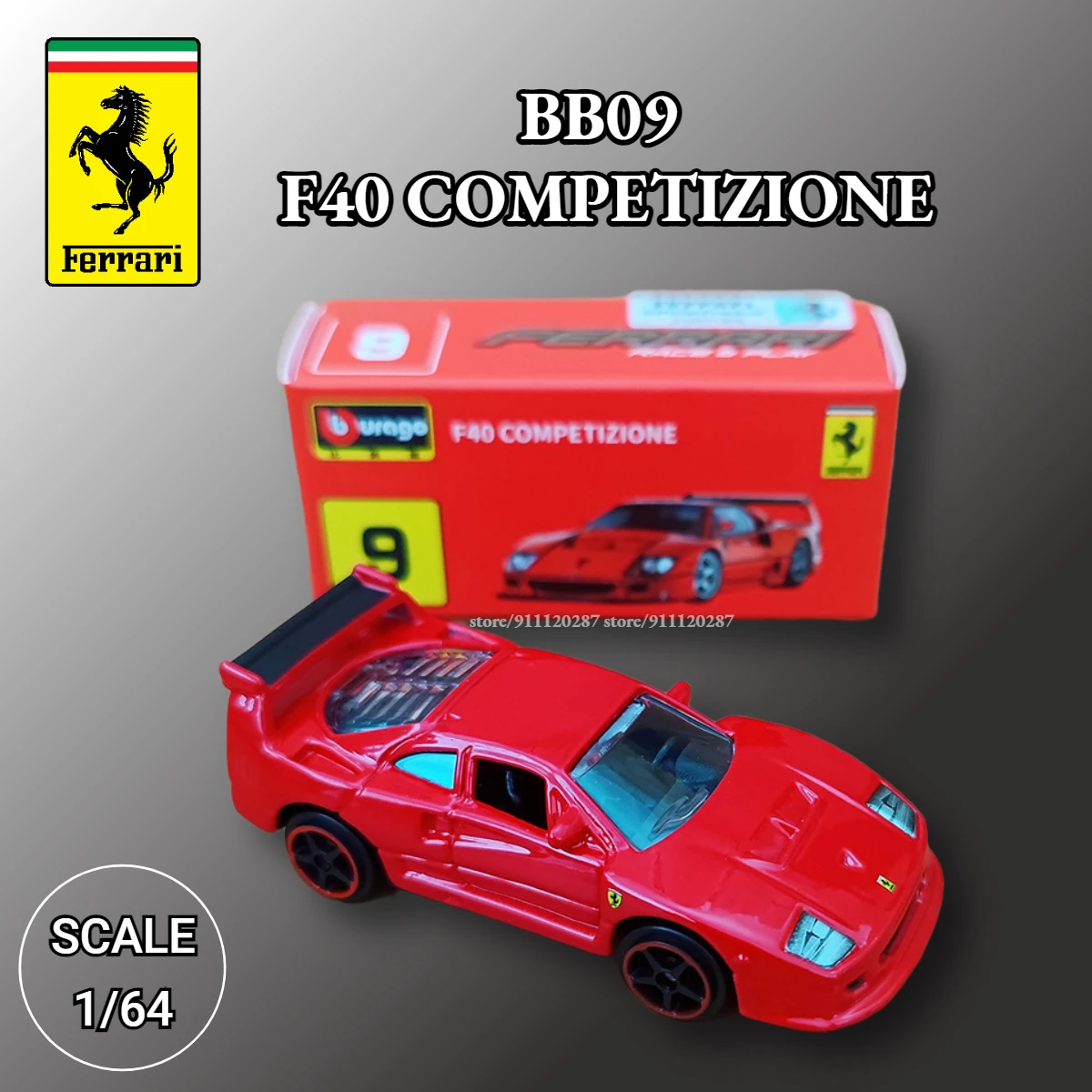 Bburago 1:64 Ferrari Miniature Car Model, BB09 F40 COMPETIZIONE Scale Enzo F12tdf F50 458 488 GTB Diecast Vehicle Replica Toy
Bburago 1:64 Ferrari Miniature Car Model, BB09 F40 COMPETIZIONE Scale Enzo F12tdf F50 458 488 GTB Diecast Vehicle Replica Toy