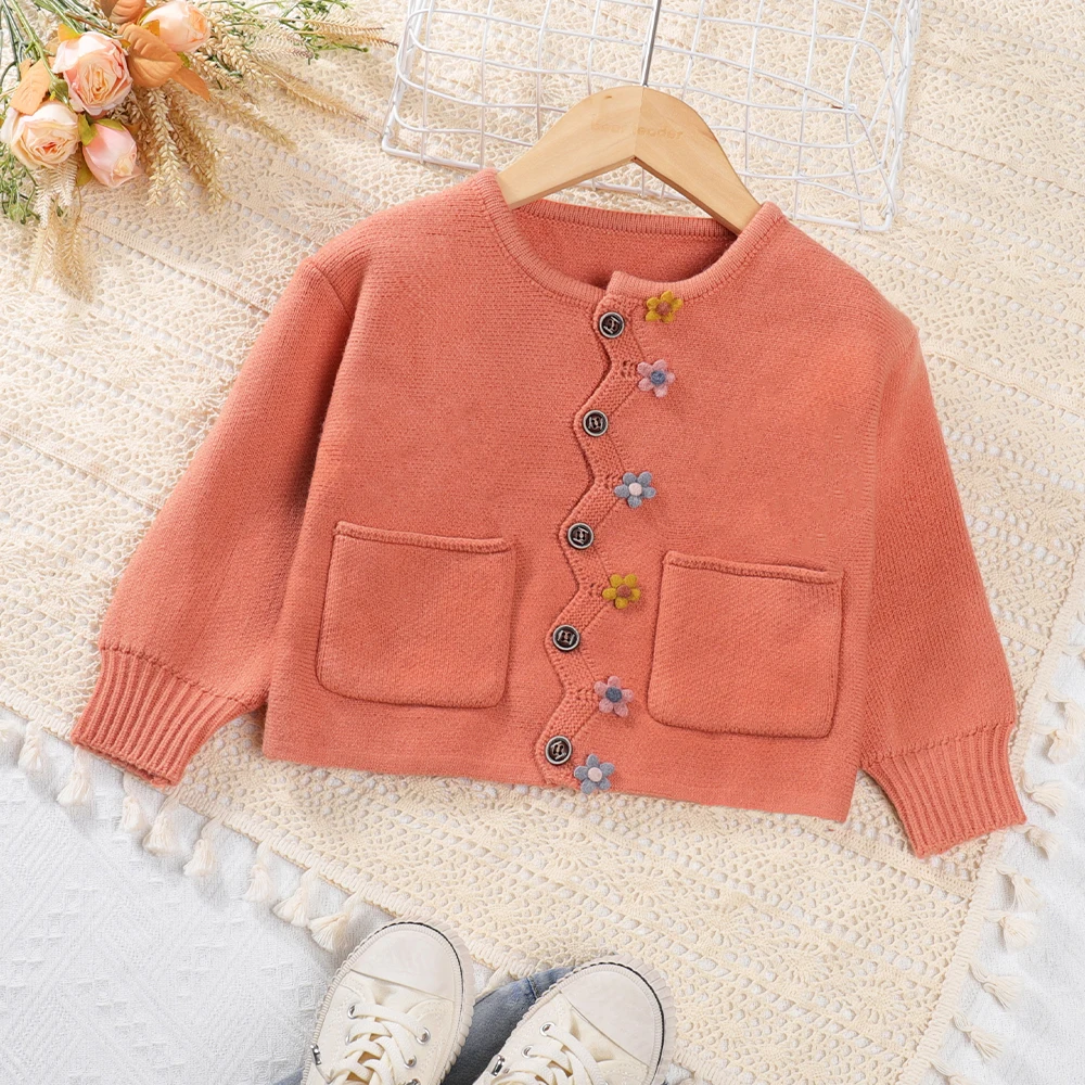 Menoea Girls' Sweater Coat Girls' Fall 2023 New Casual Round Neck Flower Button Pocket Knitted Coat Children's Clothing
Menoea Girls' Sweater Coat Girls' Fall 2023 New Casual Round Neck Flower Button Pocket Knitted Coat Children's Clothing