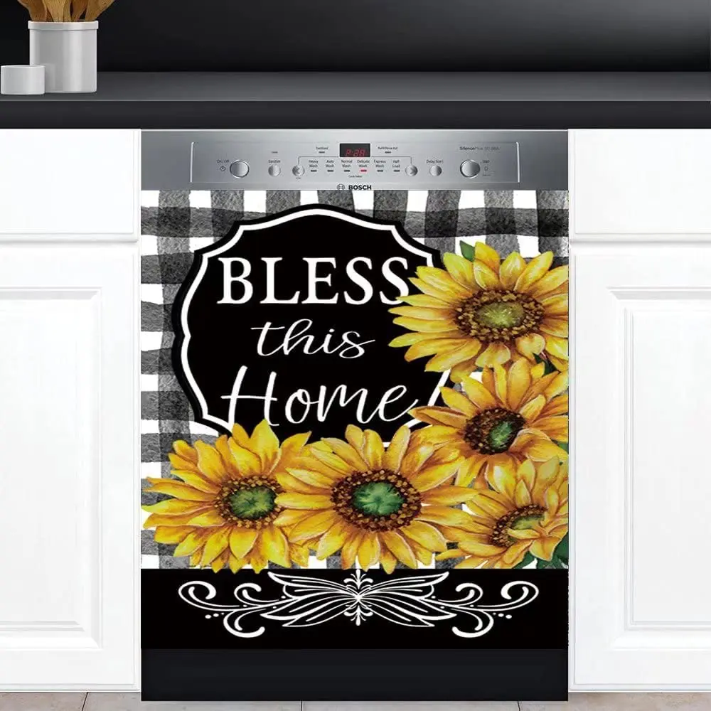 Kitchen Sunflower Dishwasher Magnet Cover, Bless This Home Refrigerator Magnetic Sticker, Country Flower Cabinets Panel Decal, 2
Kitchen Sunflower Dishwasher Magnet Cover, Bless This Home Refrigerator Magnetic Sticker, Country Flower Cabinets Panel Decal, 2