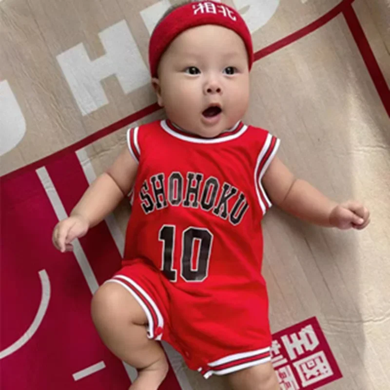 Комбинезон для малышей от 0 до 3 лет трикотажный комбинезон Slam Dunk Shohoku Sakuragi