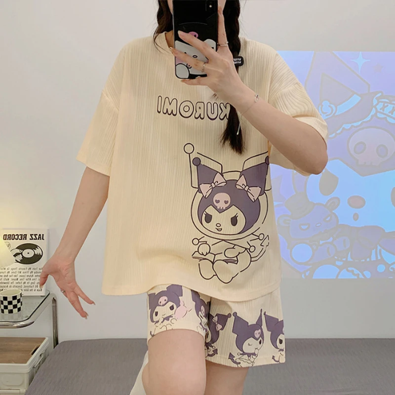 Sanrio Cartoon Pajama Set Kuromi My Melody Pochacco Cinnamoroll Pikachu Cute Spring Summer Casual Loose Home Set Anime Girl Gift
Sanrio Cartoon Pajama Set Kuromi My Melody Pochacco Cinnamoroll Pikachu Cute Spring Summer Casual Loose Home Set Anime Girl Gift
