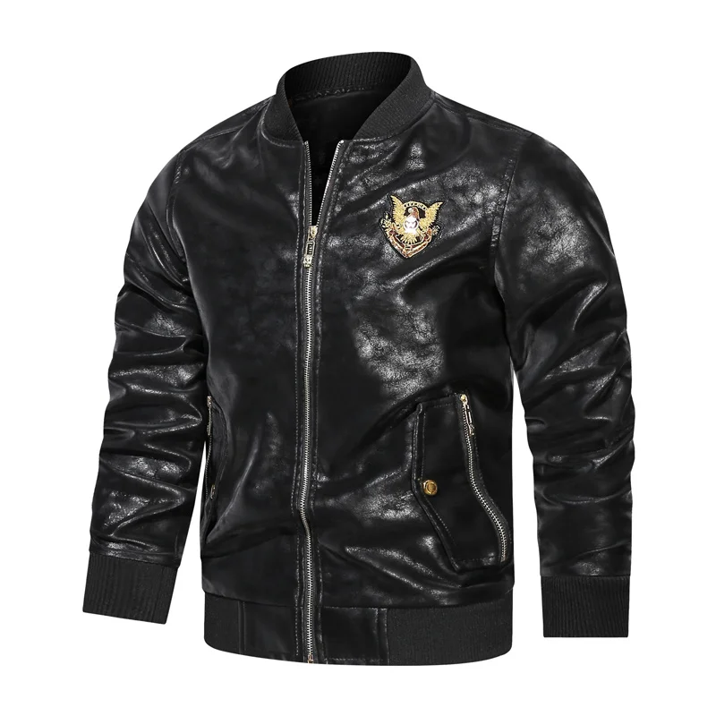 Men Faux Leather Jacket Motorcycle PU Coat Military Jackets Mens Coats Male Outerwear Windbreaker Brand Top Mens Leather Jacket
Men Faux Leather Jacket Motorcycle PU Coat Military Jackets Mens Coats Male Outerwear Windbreaker Brand Top Mens Leather Jacket