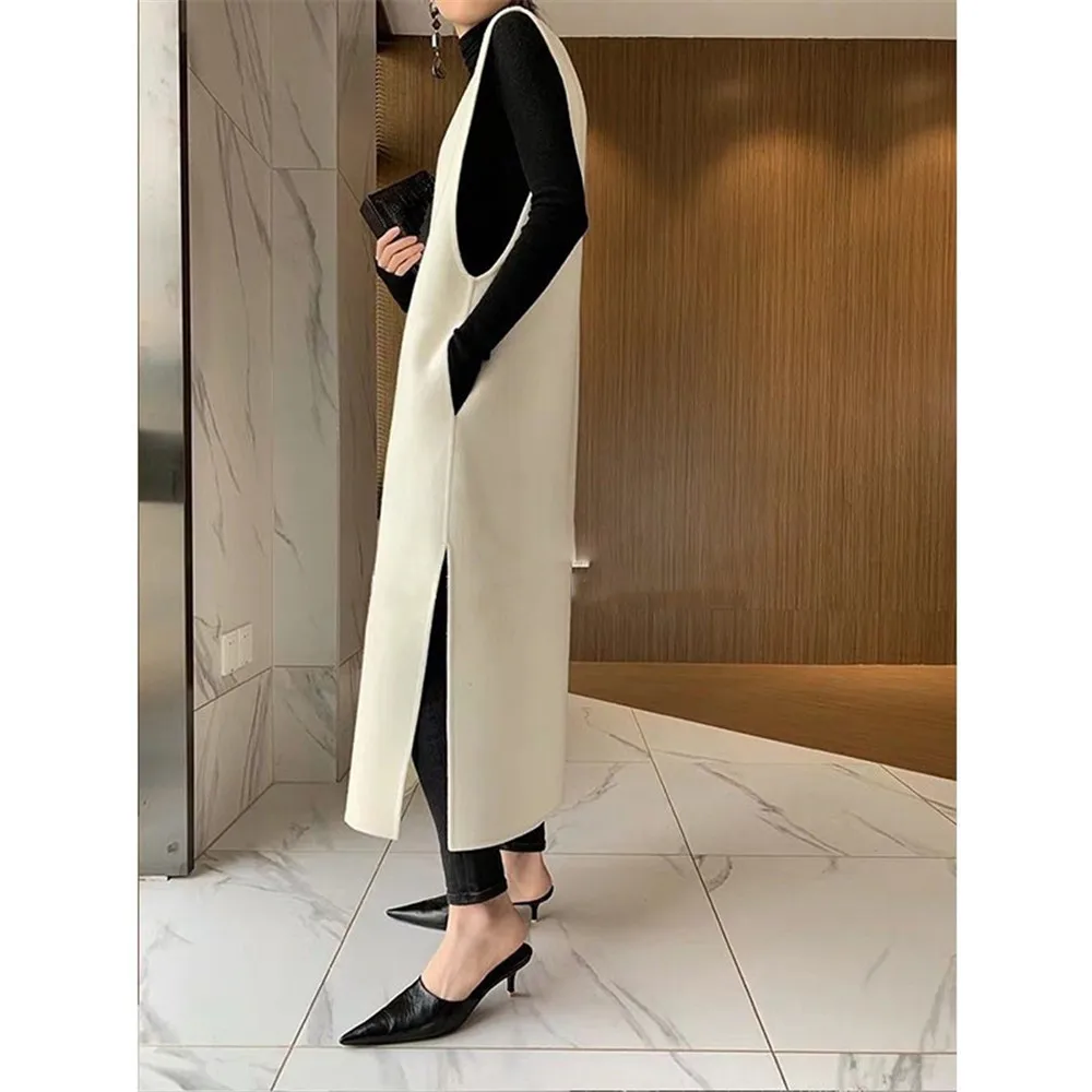 Women Knits Dresses Fashion Casual Solid Color V-neck Loose Pullover Patchwork Non-sleeve Spring Fall A-line Dress For Ladies
Women Knits Dresses Fashion Casual Solid Color V-neck Loose Pullover Patchwork Non-sleeve Spring Fall A-line Dress For Ladies