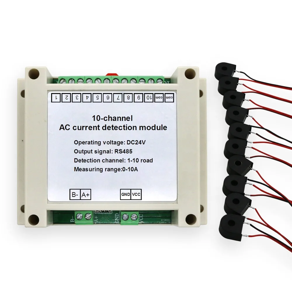 RS485 Output Acquisition Module Range Detection 10 multi Channel AC 5A 50A 10A 20A sensor Current Transmitter
RS485 Output Acquisition Module Range Detection 10 multi Channel AC 5A 50A 10A 20A sensor Current Transmitter