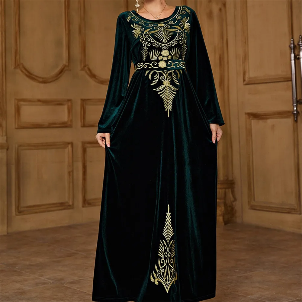 New Women Muslim Dress Mid-eastern Style Pullover Floral Printing Patchwork Arabic Round Neck Spring Fall Dress For Ladies 2022
New Women Muslim Dress Mid-eastern Style Pullover Floral Printing Patchwork Arabic Round Neck Spring Fall Dress For Ladies 2022
