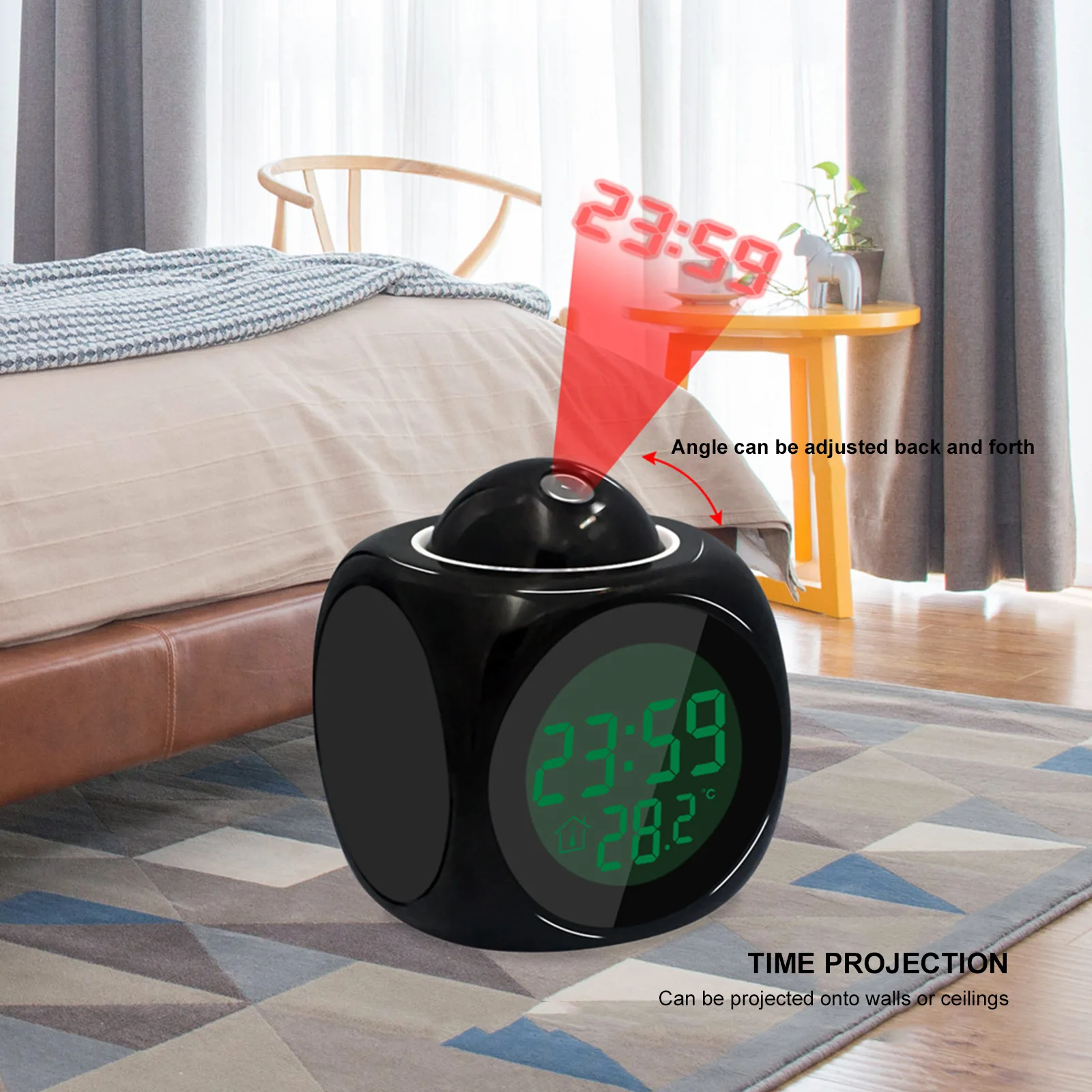Digital Projection Alarm Clock LCD Creative Projector Weather Temperature Desk Time Date Display Night Light Projector
Digital Projection Alarm Clock LCD Creative Projector Weather Temperature Desk Time Date Display Night Light Projector