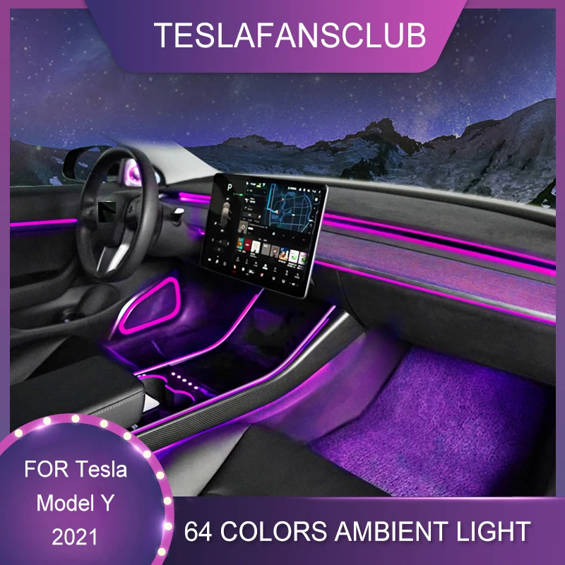 Auto 64 Colors For Tesla Model Y 2021 Touch Controll Car Dashboard Panel LED Luminous Strip Ambient Lamp Decorative 
Auto 64 Colors For Tesla Model Y 2021 Touch Controll Car Dashboard Panel LED Luminous Strip Ambient Lamp Decorative