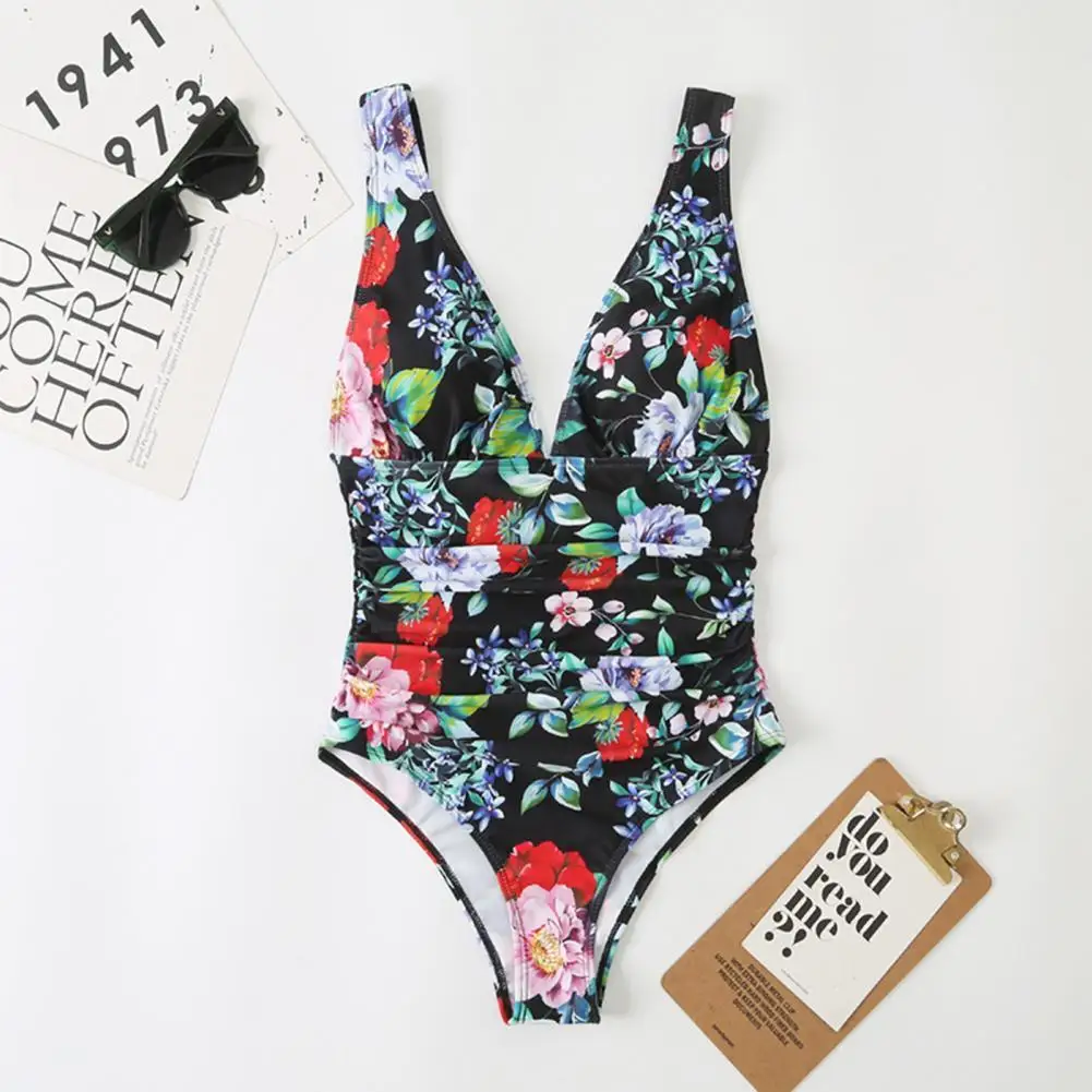 Chic High Waist Floral Print Summer Female Swimsuit Monokini Non-shrink Deep V Neck
Chic High Waist Floral Print Summer Female Swimsuit Monokini Non-shrink Deep V Neck