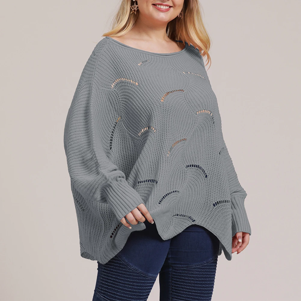 Plus Size Loose Sweater Women Hollow Out Top Autumn Winter Long Sleeve Knitwear O Neck Bat Sleeve Pullover Solid Sweater A30
Plus Size Loose Sweater Women Hollow Out Top Autumn Winter Long Sleeve Knitwear O Neck Bat Sleeve Pullover Solid Sweater A30