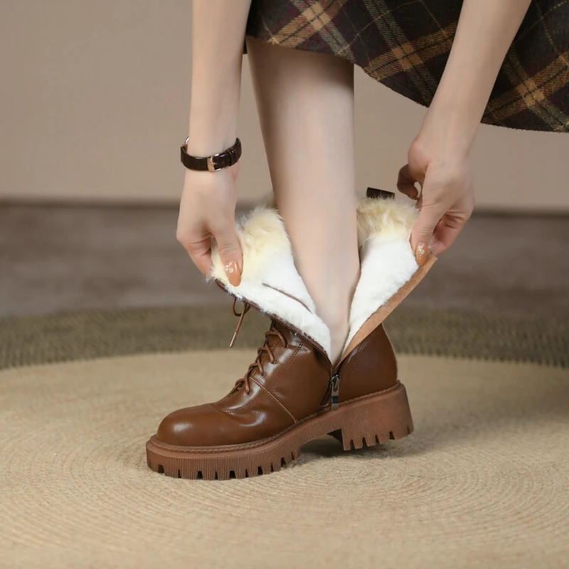 Winter Women Boots Round Toe Chunky Boot Women Split leather Shoes Women Thick Heel Boots Wool Blend Warm Boots Black Snow Boots
Winter Women Boots Round Toe Chunky Boot Women Split leather Shoes Women Thick Heel Boots Wool Blend Warm Boots Black Snow Boots