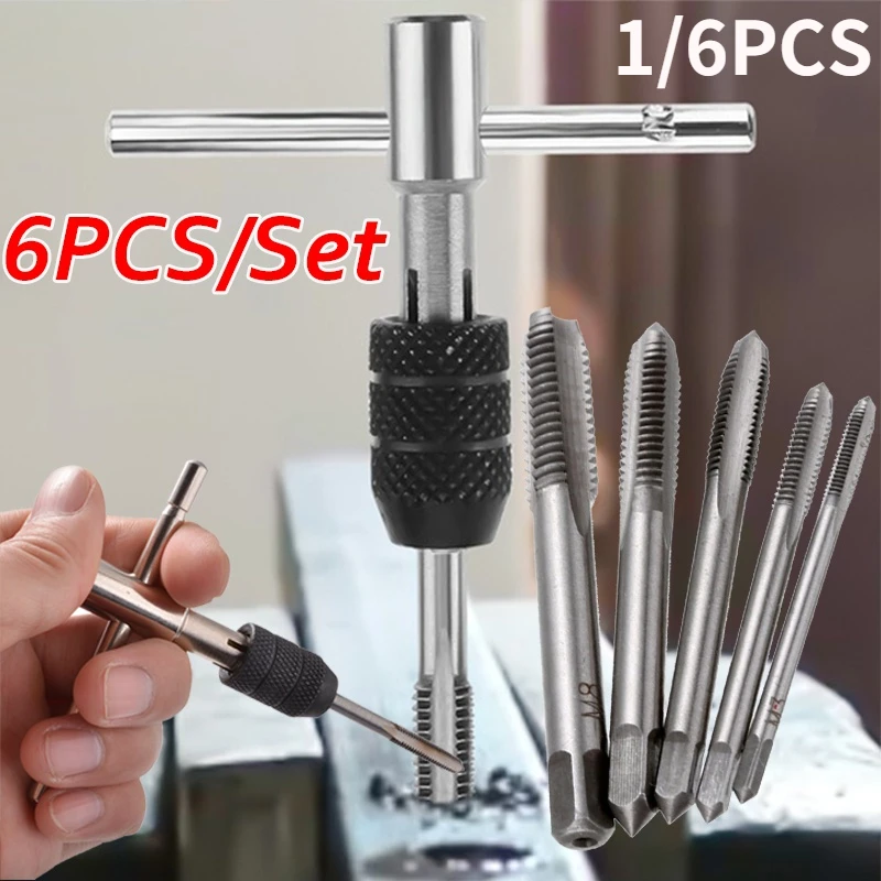 1pc/6Pcs M3/M4/M5/M6/M8 Manual Tap Thread Drill Bit Set Adjustable Tap Wrench DIY Tool Hardware Tool Machine Thread Tap
1pc/6Pcs M3/M4/M5/M6/M8 Manual Tap Thread Drill Bit Set Adjustable Tap Wrench DIY Tool Hardware Tool Machine Thread Tap