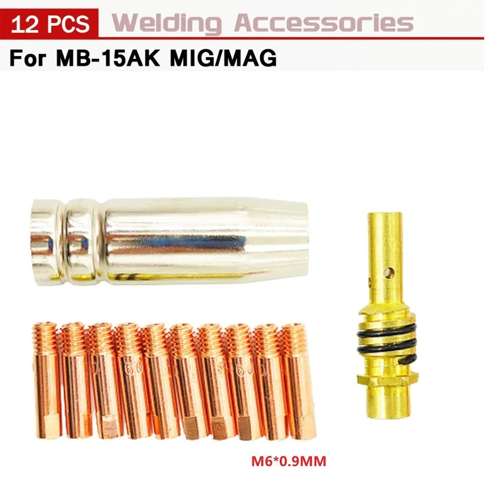 12Pcs 0.6/0.9/1/1.2mm Conductive Nozzles MB-15AK MIG/MAG M6 Welding Weld Torch Contact Tips Holder Gas TIG Nozzle
12Pcs 0.6/0.9/1/1.2mm Conductive Nozzles MB-15AK MIG/MAG M6 Welding Weld Torch Contact Tips Holder Gas TIG Nozzle