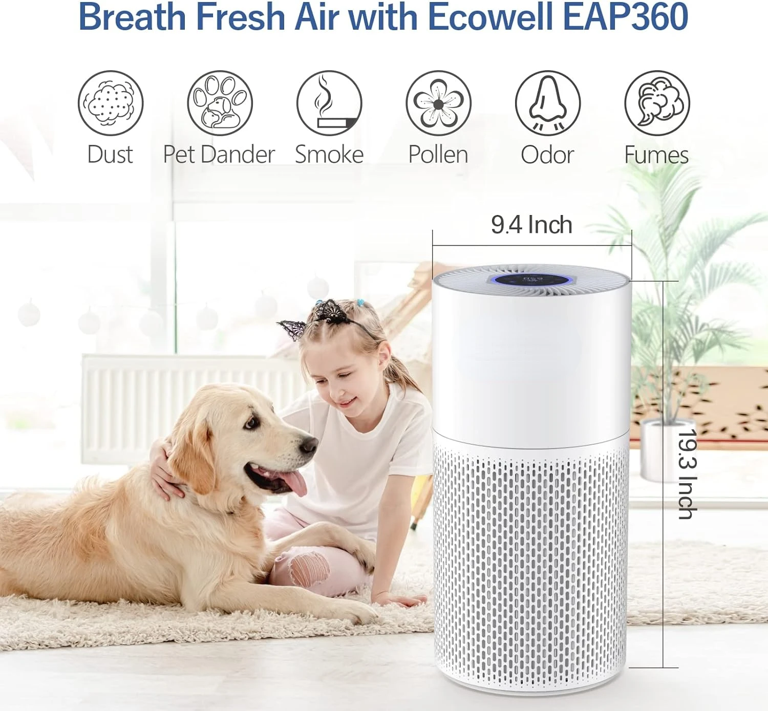 Air Purifiers for Home Large Room up to 2314sq.ft in 60 Min, 29dB, CADR 212CFM, Air Purifiers for Bedroom Pets with H13 True HEP
Air Purifiers for Home Large Room up to 2314sq.ft in 60 Min, 29dB, CADR 212CFM, Air Purifiers for Bedroom Pets with H13 True HEP
