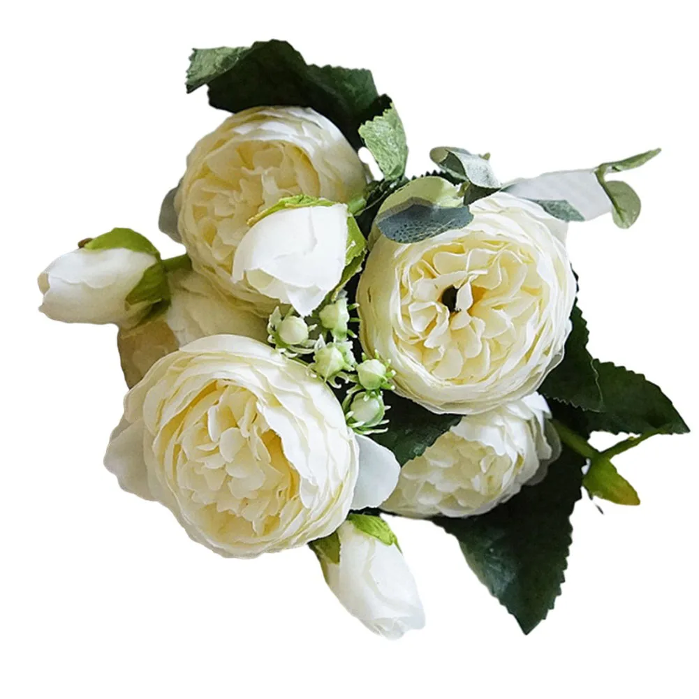 3pcs 30cm Silk Peony Artificial Flowers Bouquet 5 Big Head And 4 Bud Fake Flowers For Home Wedding Decoration Indoor
3pcs 30cm Silk Peony Artificial Flowers Bouquet 5 Big Head And 4 Bud Fake Flowers For Home Wedding Decoration Indoor