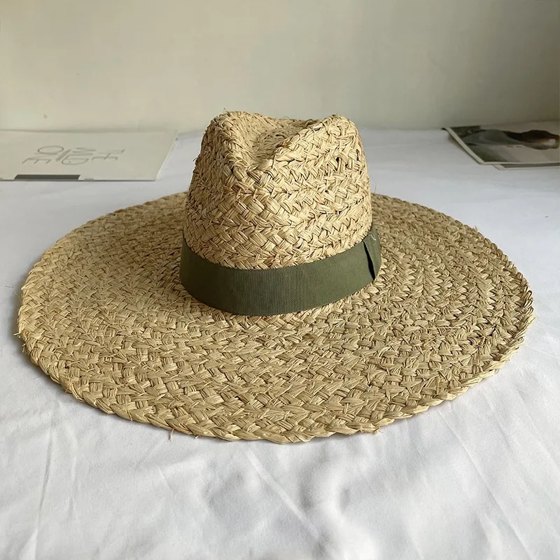 

Handmade Women Summer Hat Wide Brim Raffia Hat Sun Protection Floppy Straw Hat Foldable Beach Hats Kentucky Derby Hat