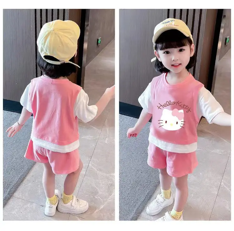 Летний комплект из двух предметов с героями аниме Kawaii Hello Kitty, новинка, хлопковая рубашка с коротким рукавом, универсальные брюки для девочек...
Летний комплект из двух предметов с героями аниме Kawaii Hello Kitty, новинка, хлопковая рубашка с коротким рукавом, универсальные брюки для девочек...