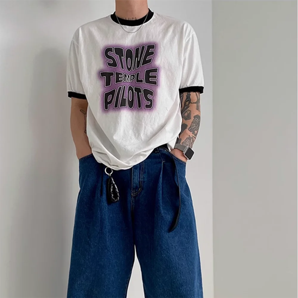 Fashion O Neck Short Sleeve T Shirt Men's Summer Letter Printing Tops New Niche Design Cotton Loose Tee Shirts Unisex Pullover
Fashion O Neck Short Sleeve T Shirt Men's Summer Letter Printing Tops New Niche Design Cotton Loose Tee Shirts Unisex Pullover