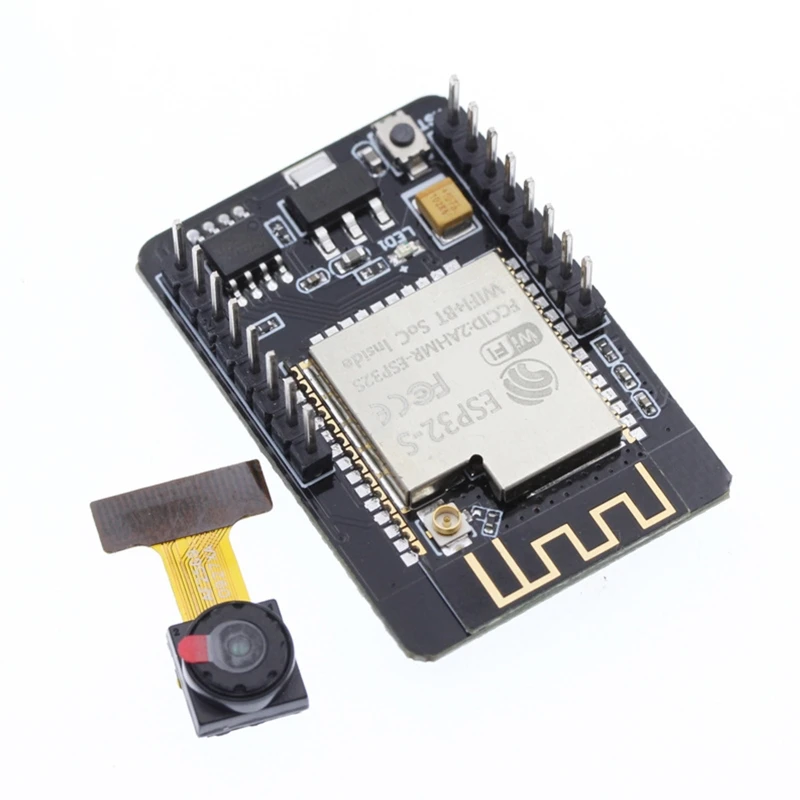 ESP32-CAM WiFi + Bluetooth-compatible Module Camera Module Board Support OV2640 and OV7670 Cameras with Built-in Flash
ESP32-CAM WiFi + Bluetooth-compatible Module Camera Module Board Support OV2640 and OV7670 Cameras with Built-in Flash