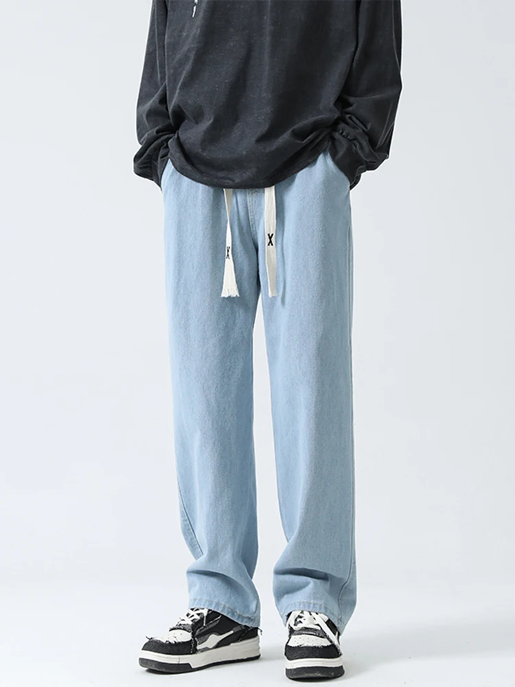 2023 New Korean Style Long Straight Jeans Men Loose Pants BLack Middle Elastic Waist Pants Male Trousers Size 3XL 4XL 5XL
2023 New Korean Style Long Straight Jeans Men Loose Pants BLack Middle Elastic Waist Pants Male Trousers Size 3XL 4XL 5XL