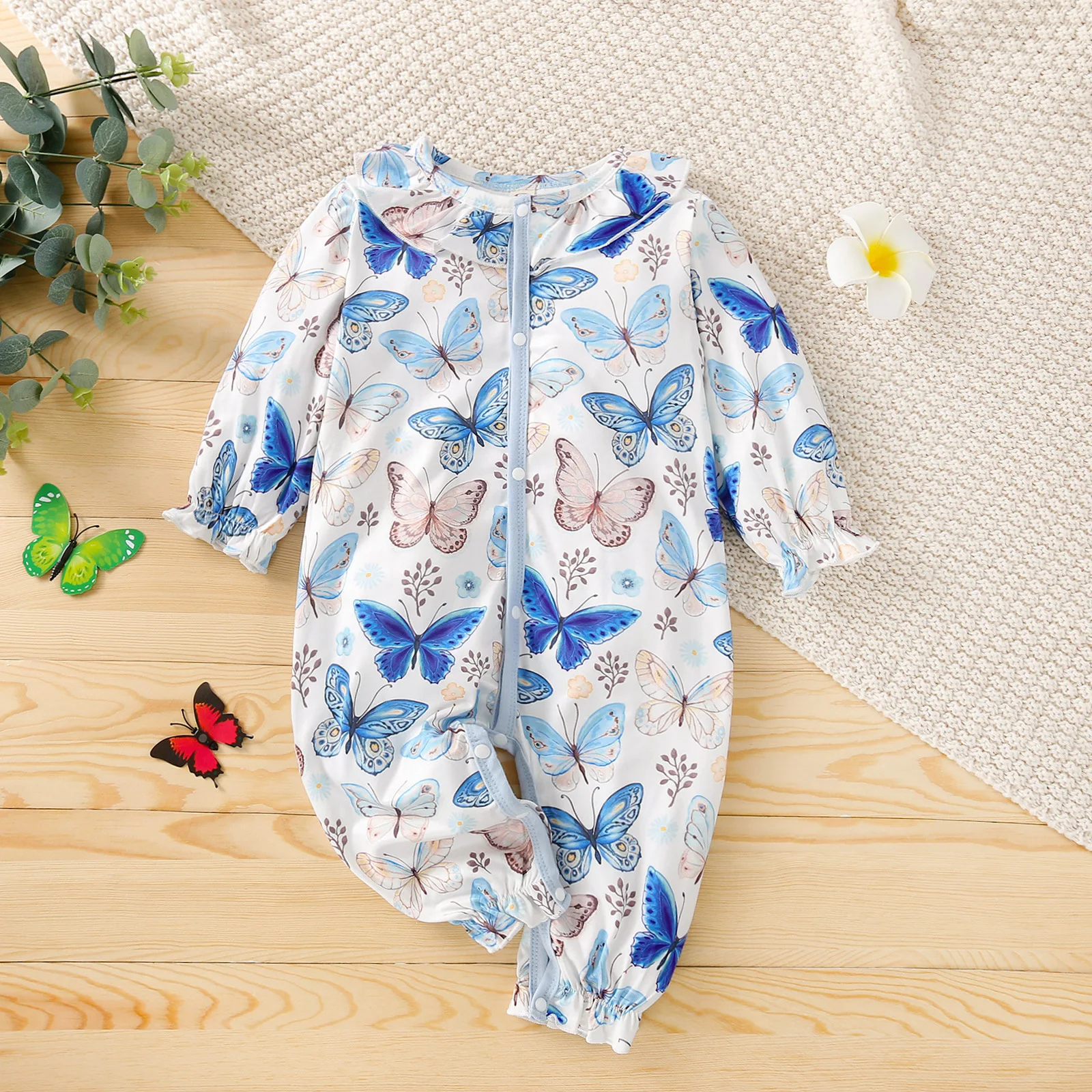 Newborn Baby Girl Clothes Infant Romper Toddler Butterfly Print Ruffle Jumpsuit Autumn Casual Cute Bodysuit Children's Clothing
Newborn Baby Girl Clothes Infant Romper Toddler Butterfly Print Ruffle Jumpsuit Autumn Casual Cute Bodysuit Children's Clothing