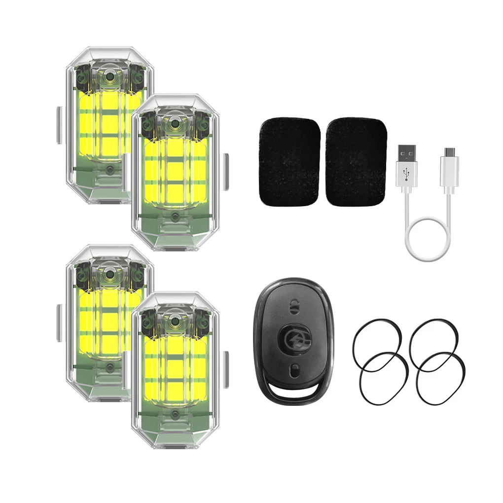 

7 Color 2.4G Aircraft Light Flashing Lamps Lighting Waterproof Adjustable Bike Cruise Lights Warning Lamp with Sticker