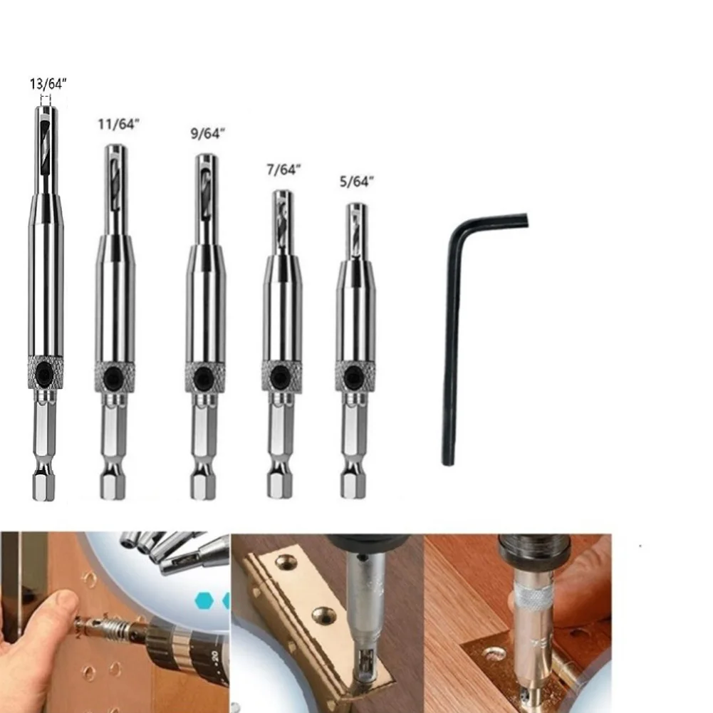 5PCS Self Centering Hinge Drill Bits With 1pc Spanner Drill Bits Set Pilot Hole Guides Door Hex Handle Carpentry DIY Hardware
5PCS Self Centering Hinge Drill Bits With 1pc Spanner Drill Bits Set Pilot Hole Guides Door Hex Handle Carpentry DIY Hardware