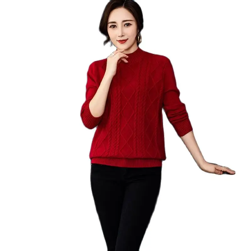 Autumn And Winter Half Turtleneck Sweater Women Ioose Slim Solid Color New Fashion Pullover Bottoming Knitted Sweater Womens
Autumn And Winter Half Turtleneck Sweater Women Ioose Slim Solid Color New Fashion Pullover Bottoming Knitted Sweater Womens