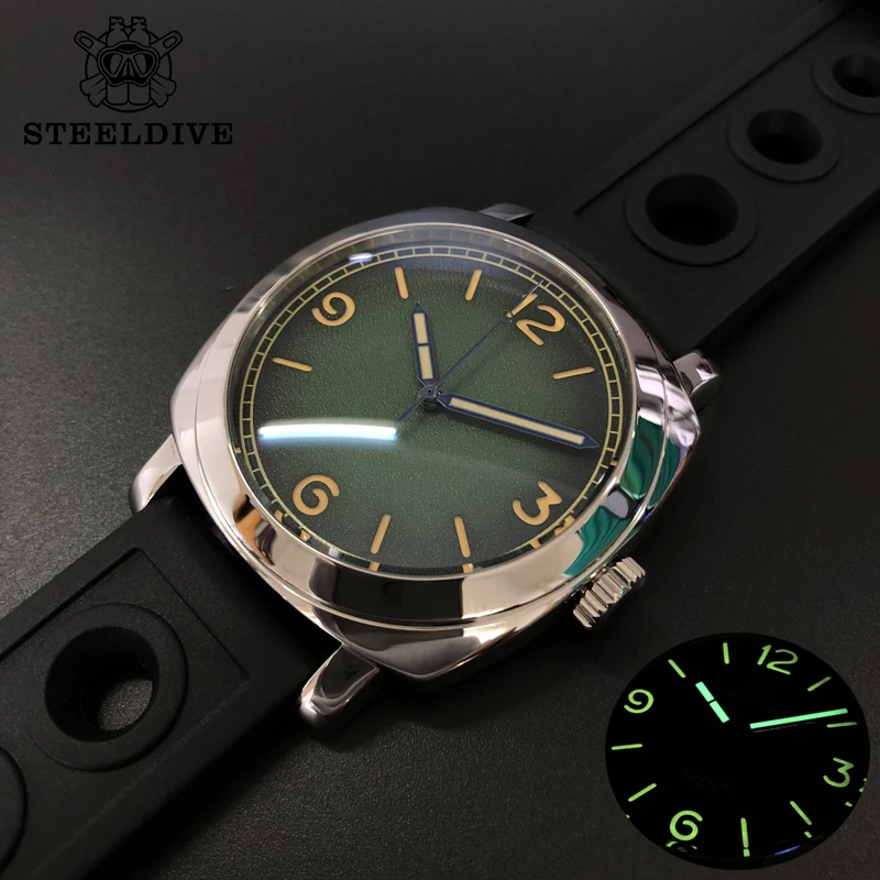 Мужской чехол для дайвинга из нержавеющей стали, с зеленым циферблатом 
Мужской чехол для дайвинга из нержавеющей стали, с зеленым циферблатом