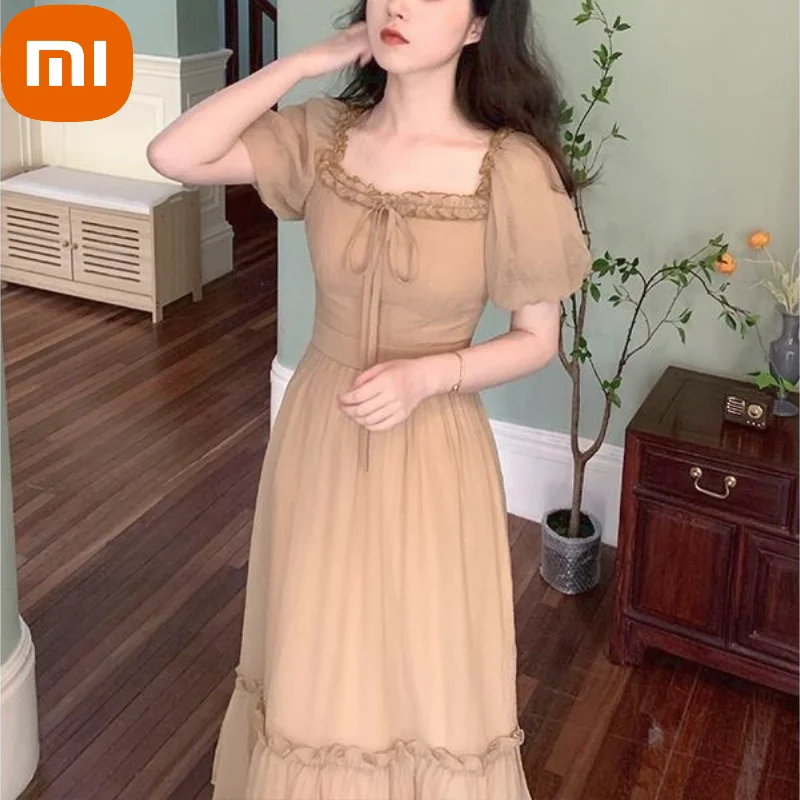 XIAOMI Elegant Vintage Midi Dress Women Puff Sleeve French Fashion Sweet Casual Sundress Retro Solid Summer Light Dresses
XIAOMI Elegant Vintage Midi Dress Women Puff Sleeve French Fashion Sweet Casual Sundress Retro Solid Summer Light Dresses