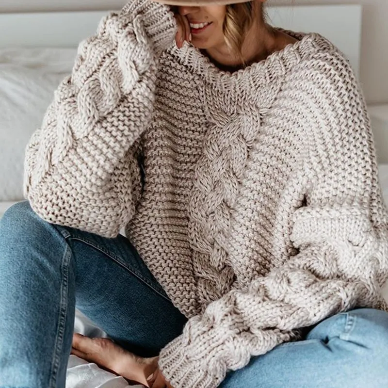 2021 Autumn Twist Sweaters Women Winter Warm Long Sleeve Solid Knitted Sweater Casual V Neck Loose Oversized Ladies Pullovers
2021 Autumn Twist Sweaters Women Winter Warm Long Sleeve Solid Knitted Sweater Casual V Neck Loose Oversized Ladies Pullovers