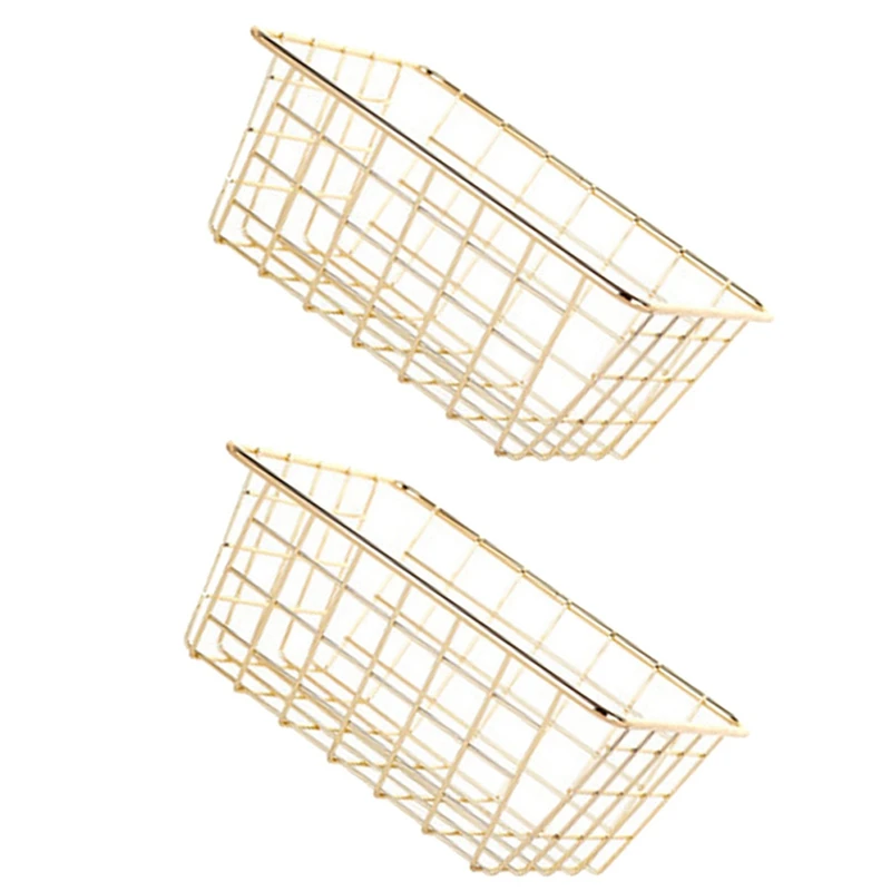 2X Storage Basket Solid Color Household Iron Basket Storage Box Bedroom Bathroom Gold L
2X Storage Basket Solid Color Household Iron Basket Storage Box Bedroom Bathroom Gold L