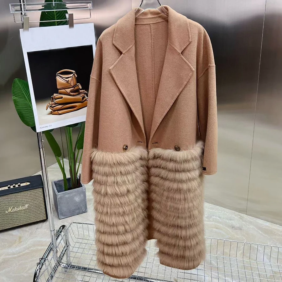 Real Fox Fur Coat Luxury Jacket Female Natural Fur Cashmere Wool Jacket Fur Coat Fur Trim 2022
Real Fox Fur Coat Luxury Jacket Female Natural Fur Cashmere Wool Jacket Fur Coat Fur Trim 2022