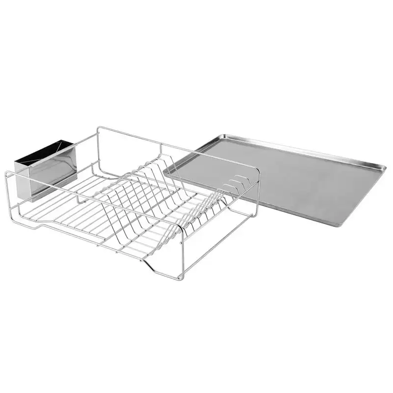 Drying Rack Stainless Steel Dish Rack w/ Drainboard Cutlery Holder Kitchen Dish Organizer
Drying Rack Stainless Steel Dish Rack w/ Drainboard Cutlery Holder Kitchen Dish Organizer