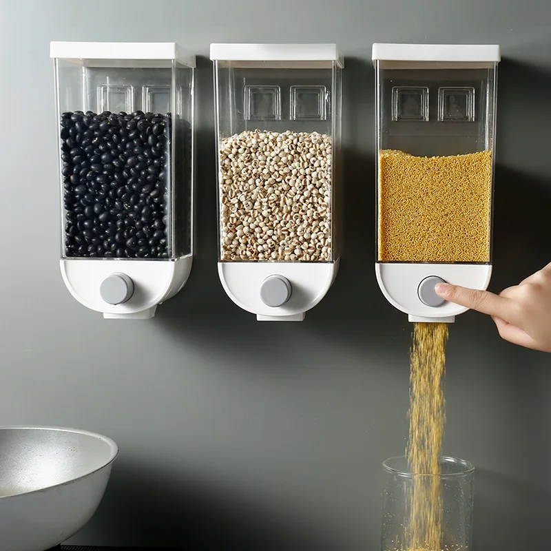 Kitchen Dry Food Storage Box Wall Mounted Cereal Dispenser Easy Press Container Kitchen Plastic Grain Organizer Canister
Kitchen Dry Food Storage Box Wall Mounted Cereal Dispenser Easy Press Container Kitchen Plastic Grain Organizer Canister