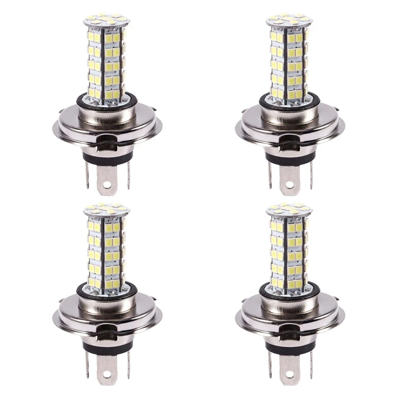 

4X H4 3528 68-SMD LED 6500K 310-Lumen White Fog Light Bulb Headlight Car DC 12V