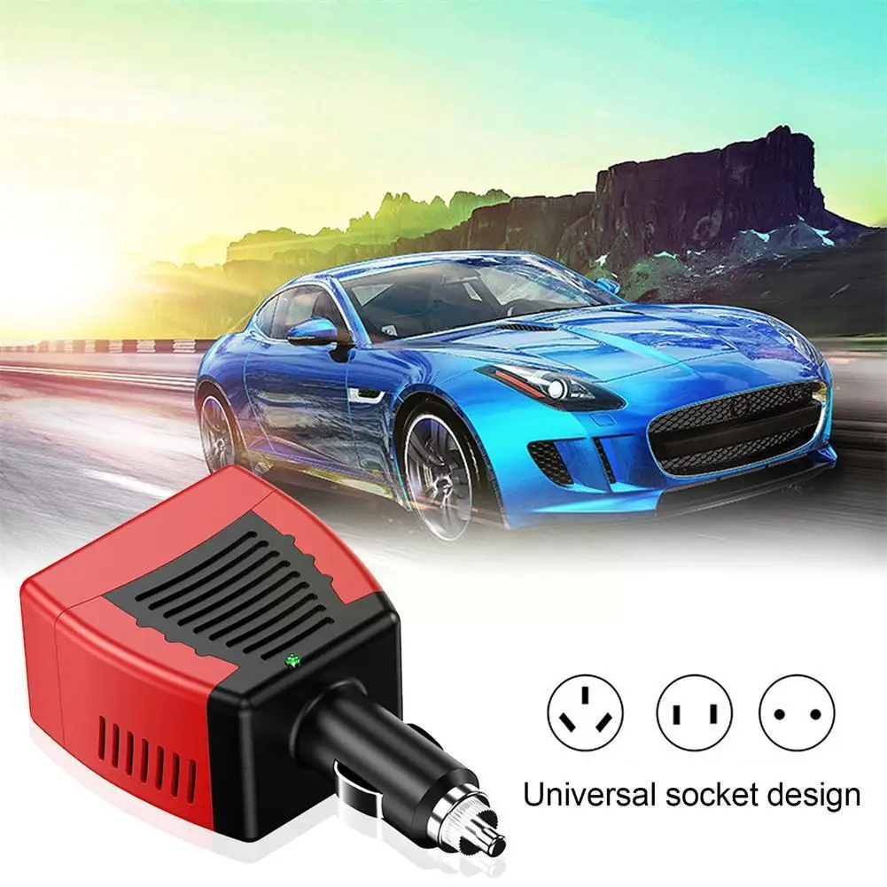 

Car Power Inverter USB 2.1A 75W DC12V To AC 220V Converter Adapter Voltage Laptop Lighter With Charging Cigarette Converter W0W2
