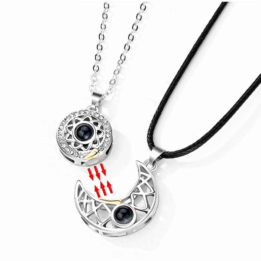 Sun Moon Shape Chain Projection Necklace For Women Man Sun Moon Stars Pendant Magnet Necklace Jewelry Valentines Day Gifts
Sun Moon Shape Chain Projection Necklace For Women Man Sun Moon Stars Pendant Magnet Necklace Jewelry Valentines Day Gifts
