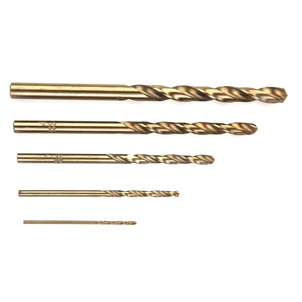 5pcs High Speed Steel M35 Cobalt Drill Bit Set For Iron Copper Aluminum Metal Tool Steel 1mm 2mm 3mm 4mm 5mm Power Tools
5pcs High Speed Steel M35 Cobalt Drill Bit Set For Iron Copper Aluminum Metal Tool Steel 1mm 2mm 3mm 4mm 5mm Power Tools