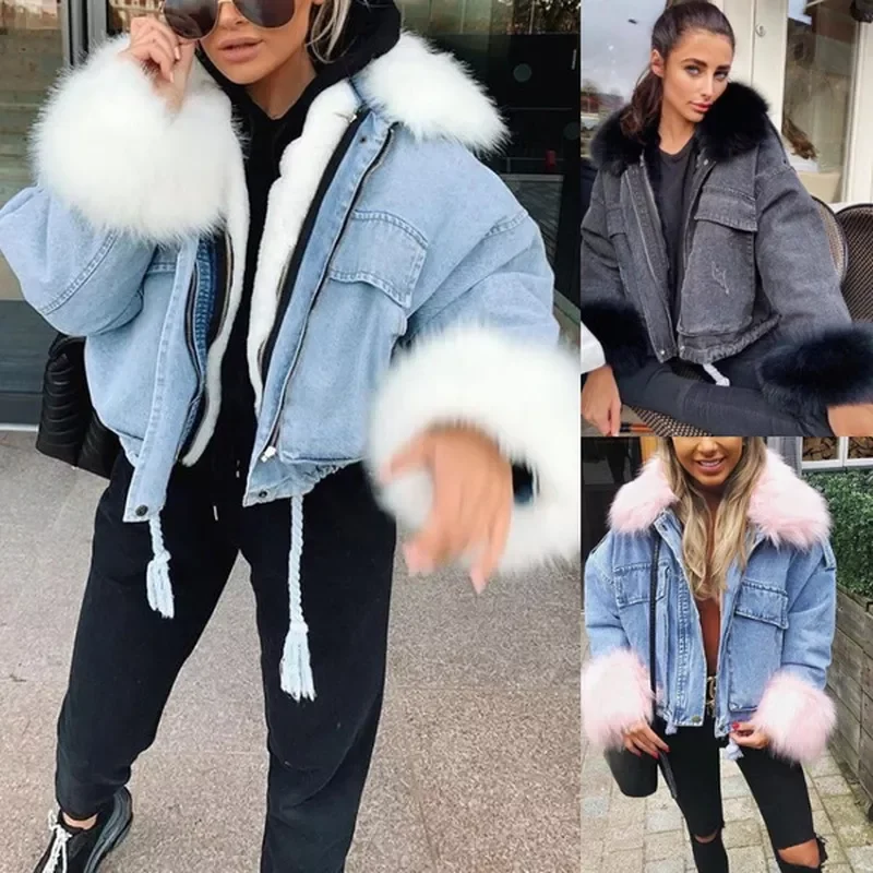 2022NEW Jean Jacket Winter Loose Long Sleeve Faux Fur Warm Short Coat Casual Solid Color Denim Parka Fashion Streetwear Outerwea
2022NEW Jean Jacket Winter Loose Long Sleeve Faux Fur Warm Short Coat Casual Solid Color Denim Parka Fashion Streetwear Outerwea