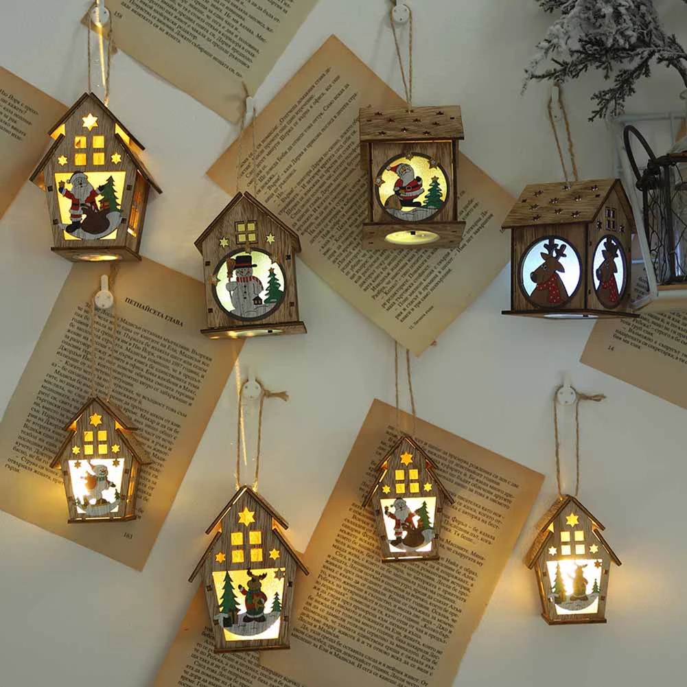 LED Light Wood House Christmas Tree Ornaments for Home Hanging Xmas Gift DIY Luminous Festival Decoration Pendants
LED Light Wood House Christmas Tree Ornaments for Home Hanging Xmas Gift DIY Luminous Festival Decoration Pendants