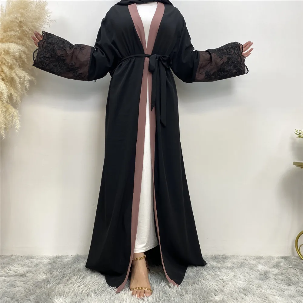 

Muslim Abayas for Women Islamic Fashion Embroidery Kimono Robe Modest Dress Long Elegant Cardigans Clothing Front Open Abaya