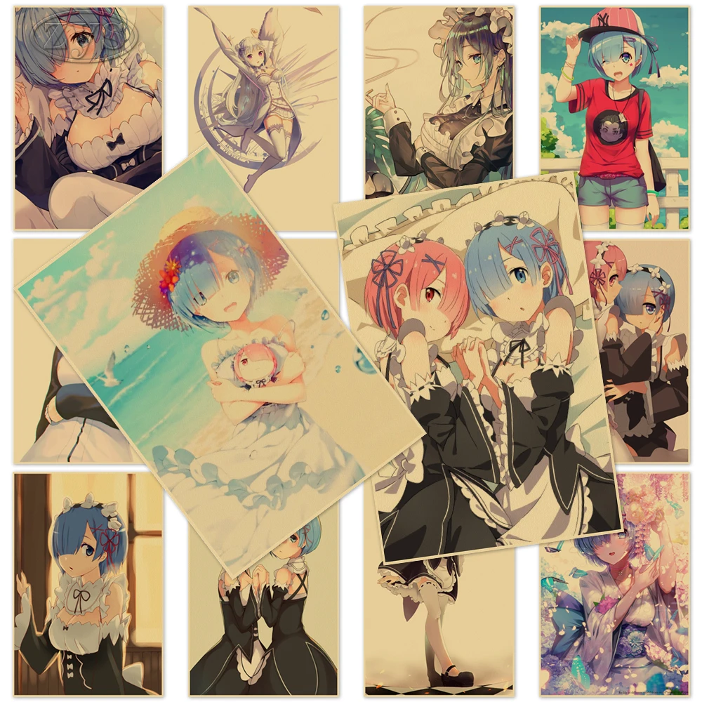 Re:Zero Kraft Paper Kara Hajimeru Emilia Poster Painting Print Rem Ram Wall Art Mural For Family Children Room Decor Pictures
Re:Zero Kraft Paper Kara Hajimeru Emilia Poster Painting Print Rem Ram Wall Art Mural For Family Children Room Decor Pictures