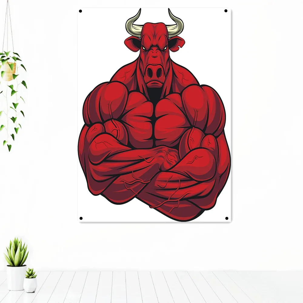 Strong Muscular Bull Fitness Workout Tapestry Wall Hanging Painting Exercise Motivational Poster Wall Art Banner Flag Gym Decor
Strong Muscular Bull Fitness Workout Tapestry Wall Hanging Painting Exercise Motivational Poster Wall Art Banner Flag Gym Decor