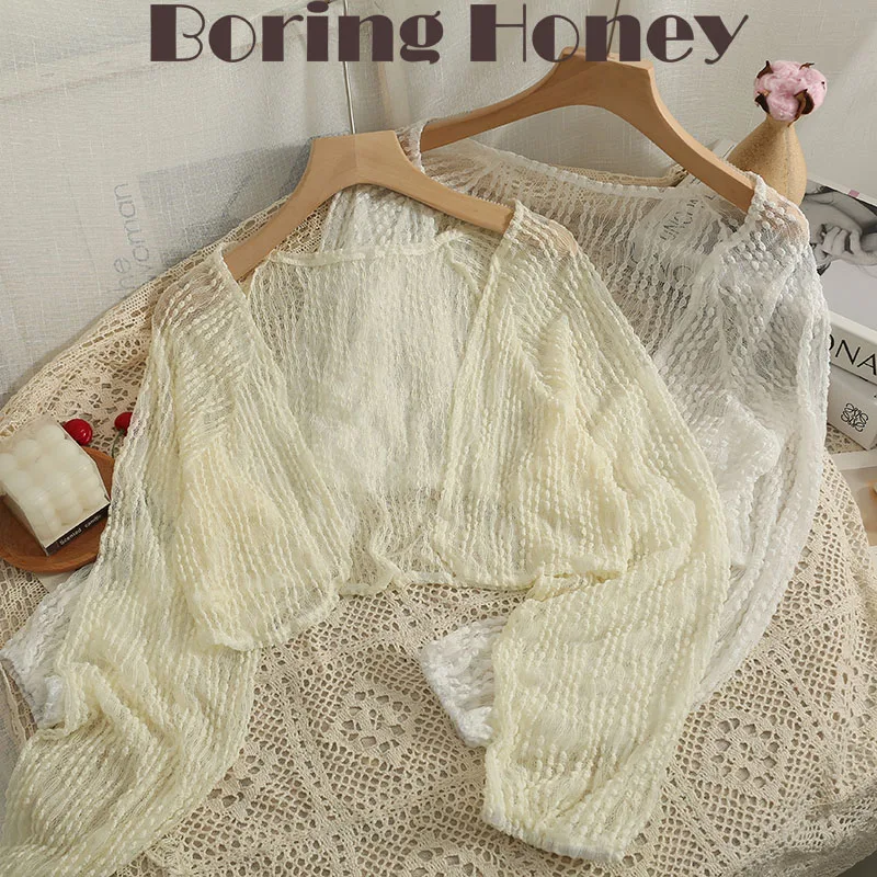 Boring Honey Short Cardigan Tops Women Loose And Comfortable Hollow Out Thin Women’s T Shirts No Buttons All-Match Women Clothes
Boring Honey Short Cardigan Tops Women Loose And Comfortable Hollow Out Thin Women’s T Shirts No Buttons All-Match Women Clothes