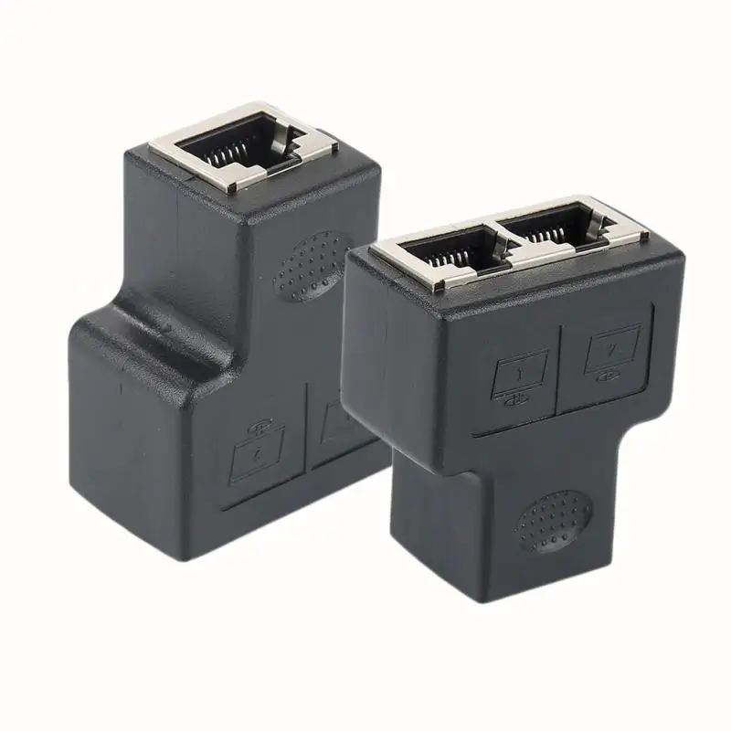 Black RJ45 Splitter Adapter 1 to 2 Dual Female Port CAT5/CAT6 LAN Ethernet Socket Network Connections Splitter Adapter Converter
Black RJ45 Splitter Adapter 1 to 2 Dual Female Port CAT5/CAT6 LAN Ethernet Socket Network Connections Splitter Adapter Converter