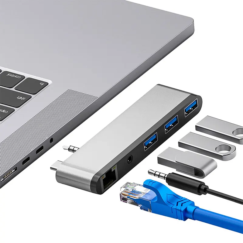 USB C Hub 3 0 Type C Desktop Docking Station With 3 Port USB3.0 100/1000 Mbps RJ45 Audio Jack Card Reader For Macbook Pro 2021
USB C Hub 3 0 Type C Desktop Docking Station With 3 Port USB3.0 100/1000 Mbps RJ45 Audio Jack Card Reader For Macbook Pro 2021