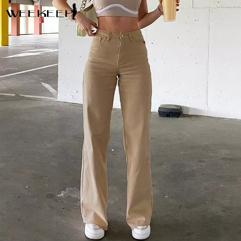 Weekeep Streetwear Loose Jeans Pants For Women Solid High Waist Denim Mom Pants Summer Casual Wide Leg Trousers Harajuku Fashion
Weekeep Streetwear Loose Jeans Pants For Women Solid High Waist Denim Mom Pants Summer Casual Wide Leg Trousers Harajuku Fashion
