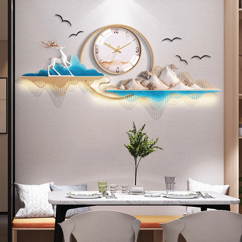 

Luxury Night Light Wall Clock Modern Design Big Size Metal Silent Clock Mechanism Round Reloj De Pared Wall Decoration Items